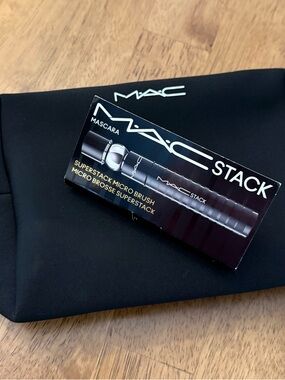 MAC neoprene cosmetic bag &MAC Stack Superstack Mascara  sample size